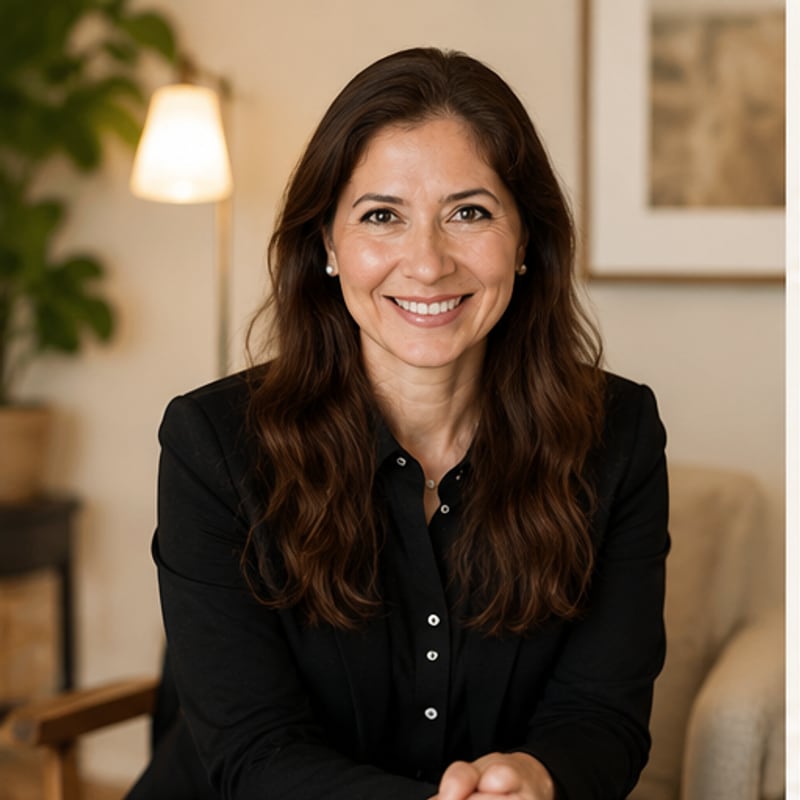Maricel Rocha at home, smiling